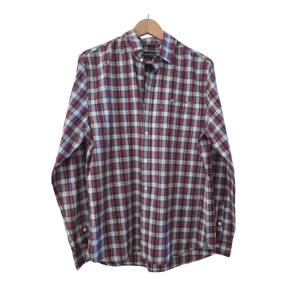 Woolrich Other - Woolrich Men's Plaid Red Blue Long Sleeve 100% Cotton Shirt